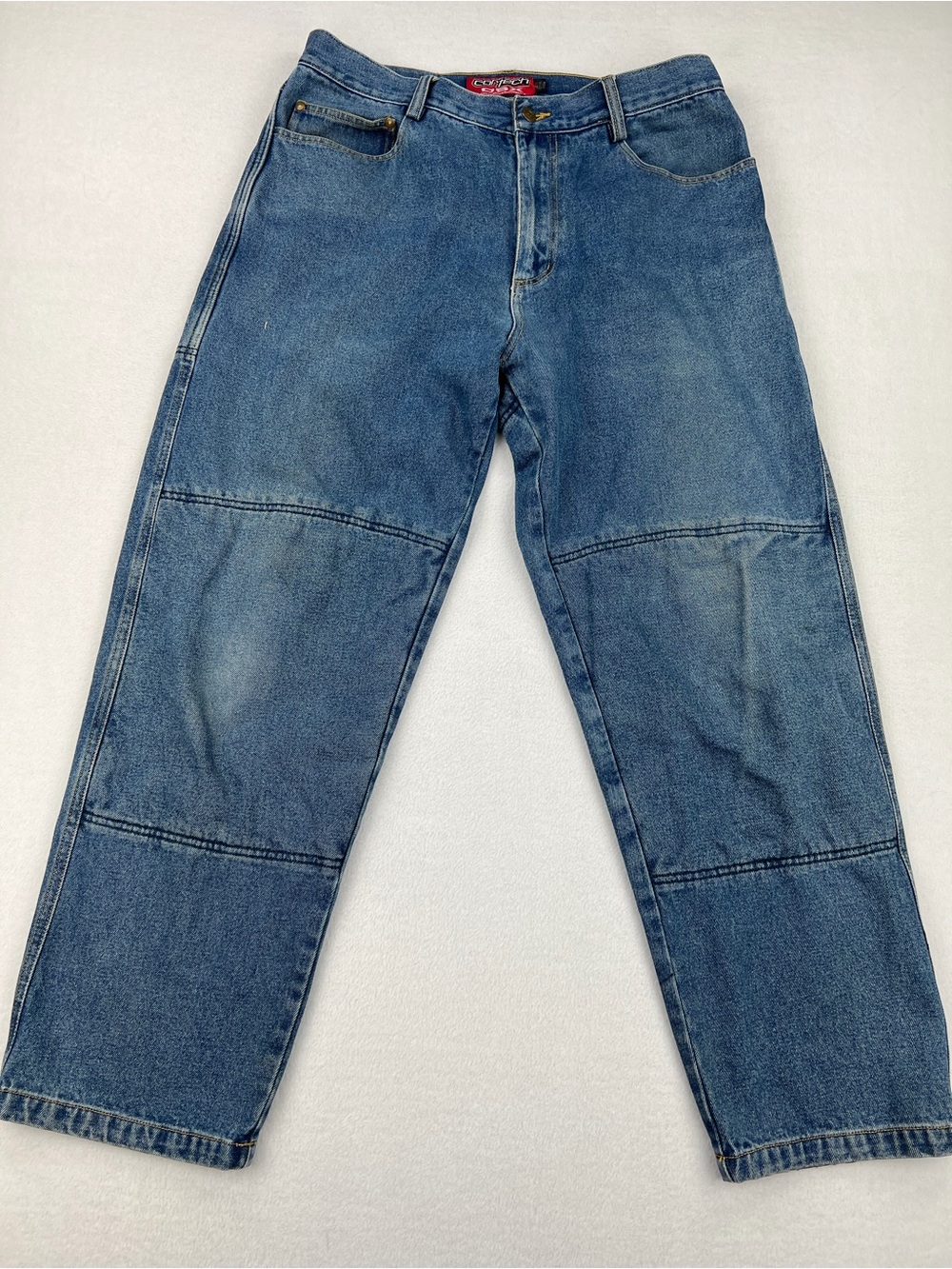 Vintage Y2K Cortech DSX Motorcycle Riding Blue Jeans Double Knee Baggy 32x30